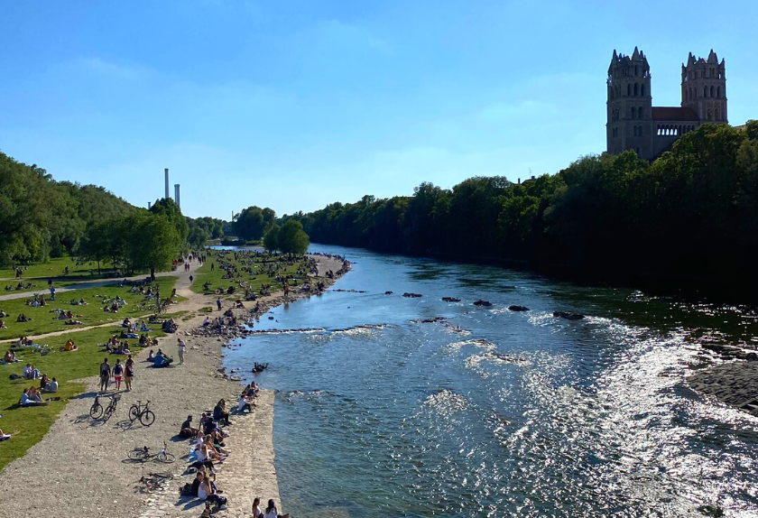 Fluss Isar Isarvorstadt