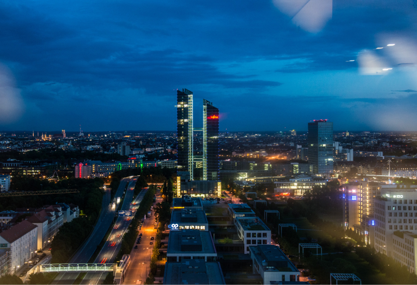 Nacht Skyline Schwabing-Freimann